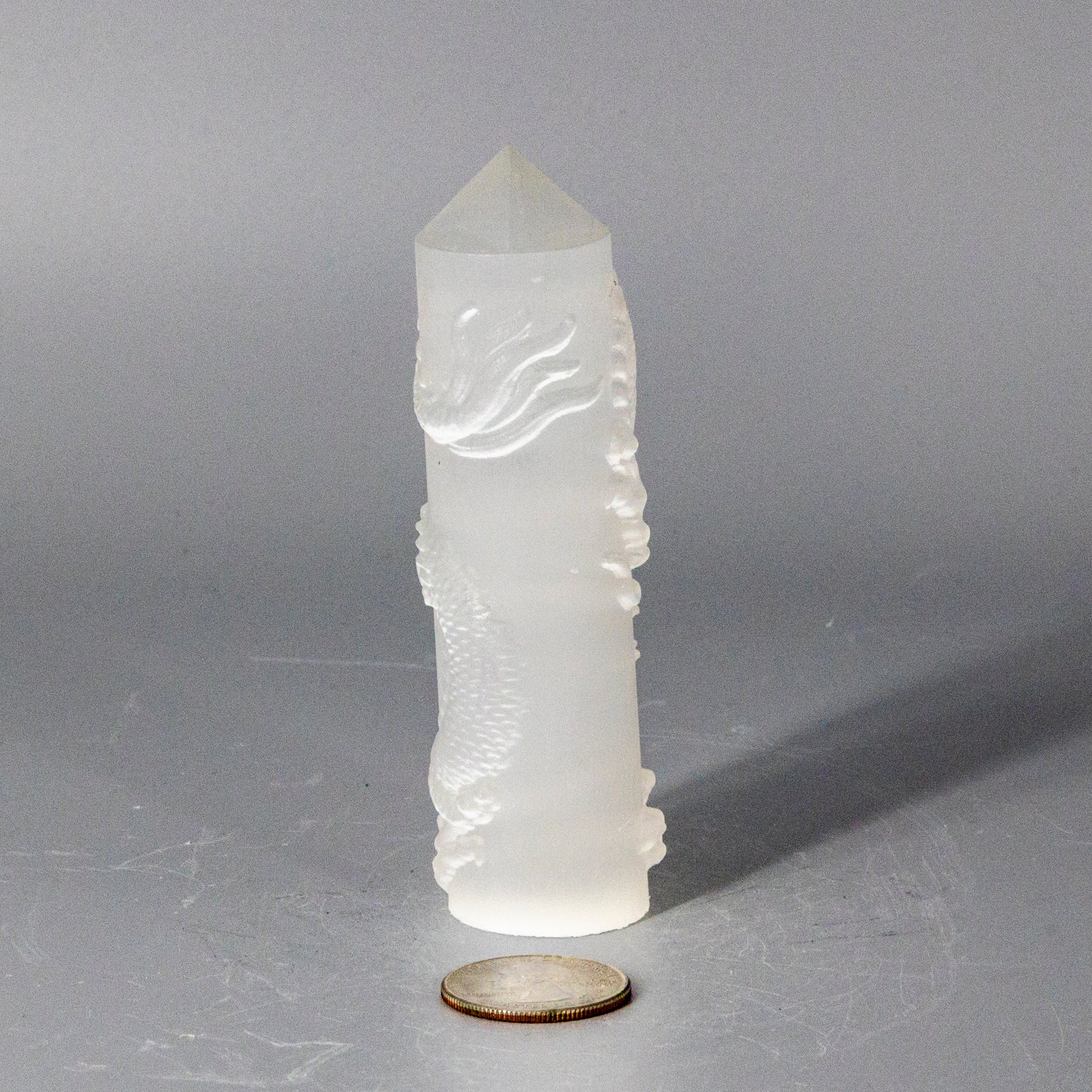 Selenite and Shungite "CNC Machine" Carved Dragon Towers